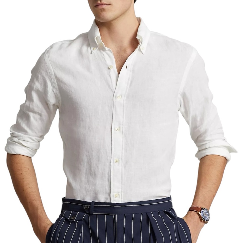 Polo Ralph Lauren Luxury Linen Button Down Shirt - Picture 1 of 11